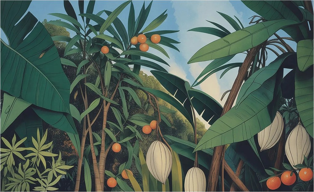 Fotótapéta Flizelin Dekoratív Hálószoba Trópusi dzsungel 416x254