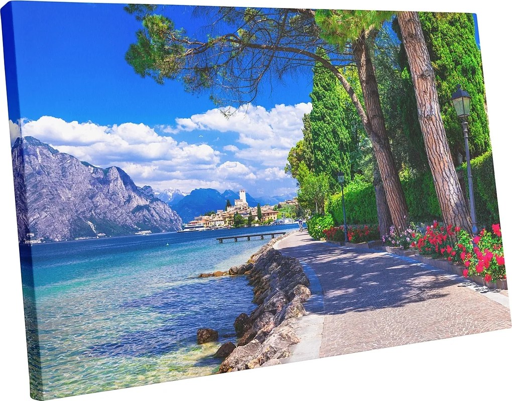 Vászonkép hegyek tó Olaszország Modern falikép 120x80