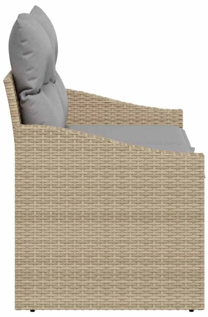 Kerti kanapé párnával Bézs 123 x 62 x 69cm polirattan