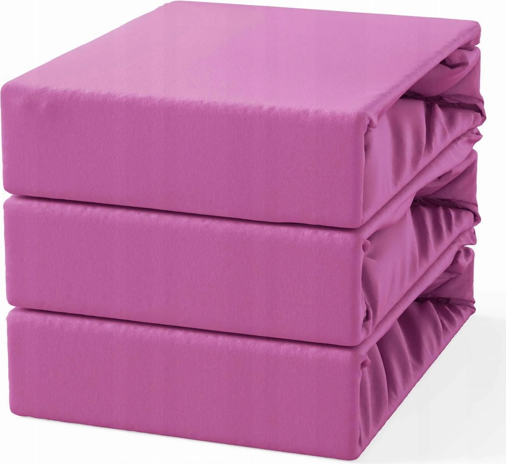 Pamut lepedő gumis 160x200 Rózsaszín Amaránt