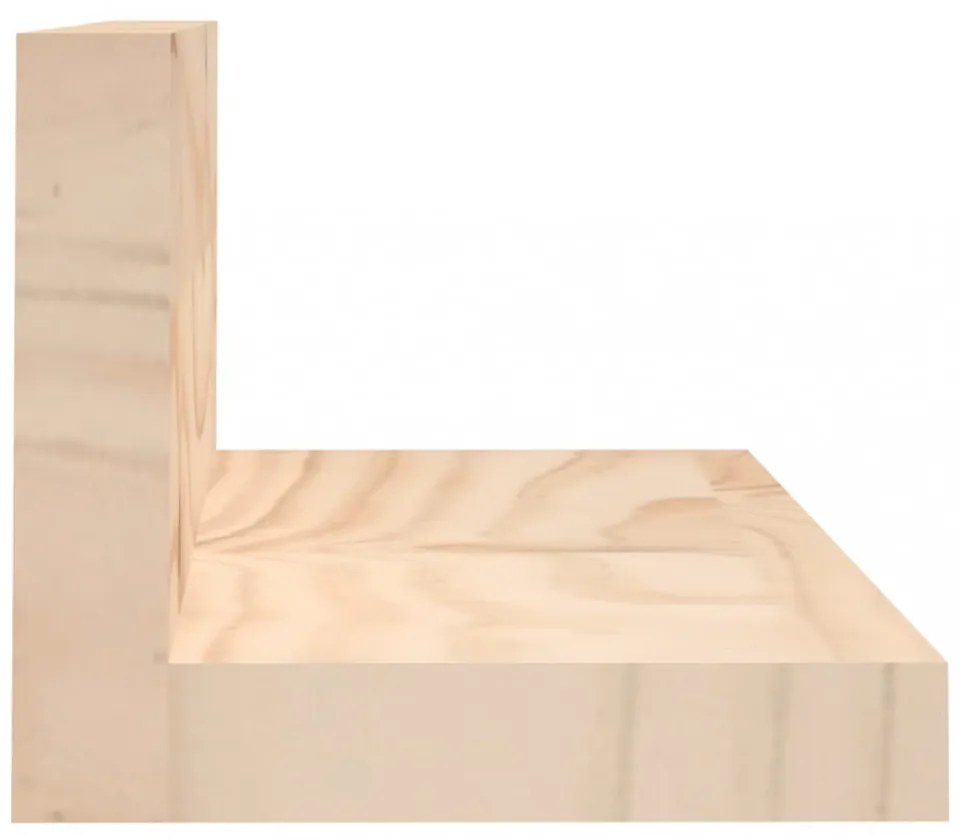2 db tömör fenyőfa falipolc 50 x 11 x 9 cm