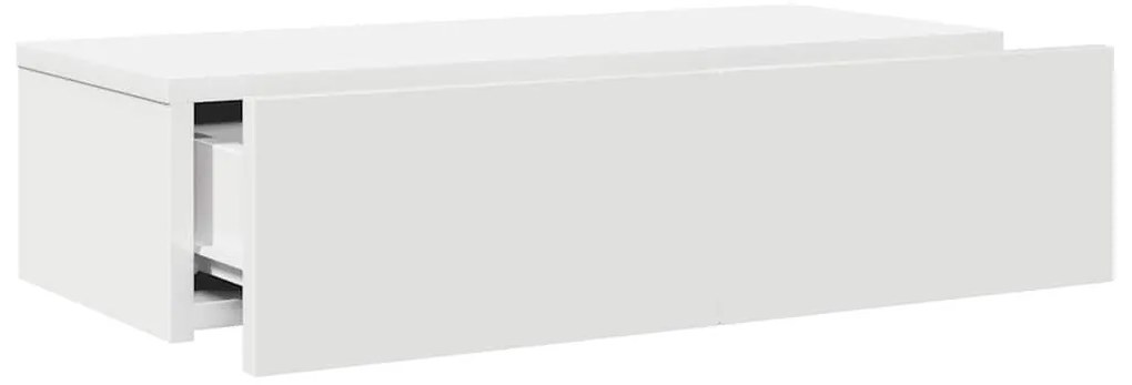 Falipolc fiókokkal fehér 60x26,5x15 cm műszaki fa