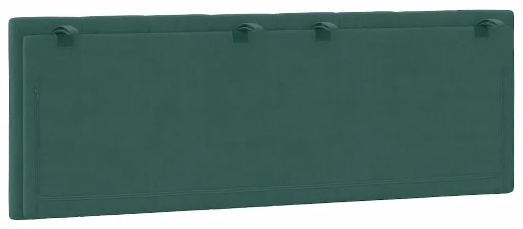 sötétzöld bársony fejtámla párna 120 cm