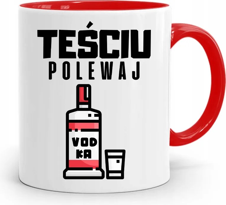 Piros Bögre Az Apósnak Ajándék Nyomtatott Fényképpel