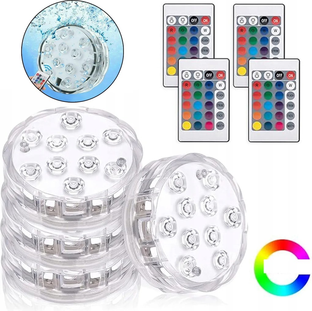 4DB Led Medence Lámpa Rgb Medence Távirányítóval