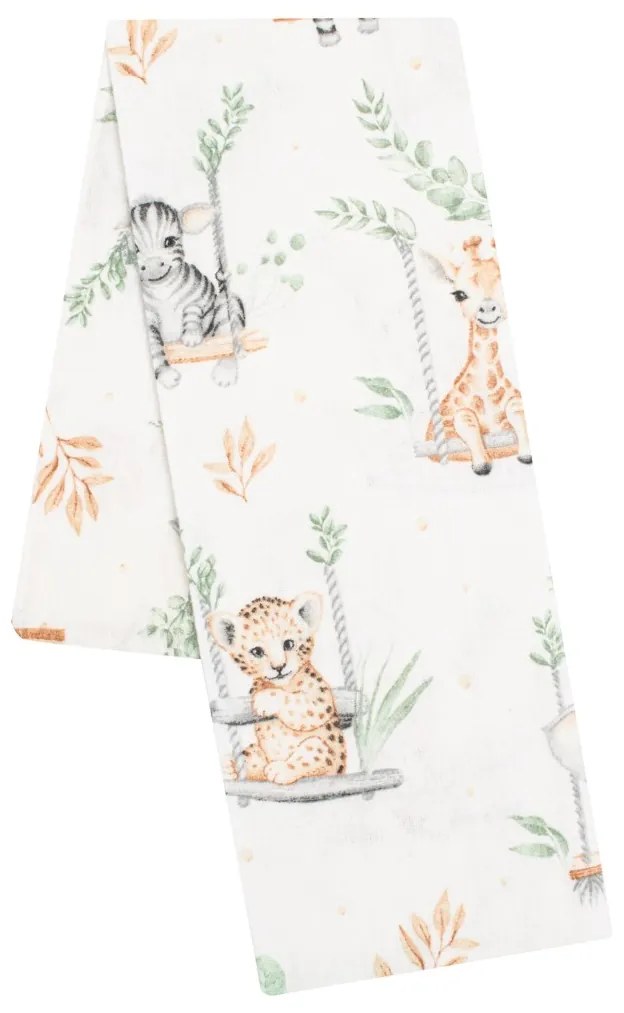 Flanel pelenka nyomtatott mintával New Baby ZOO bézs