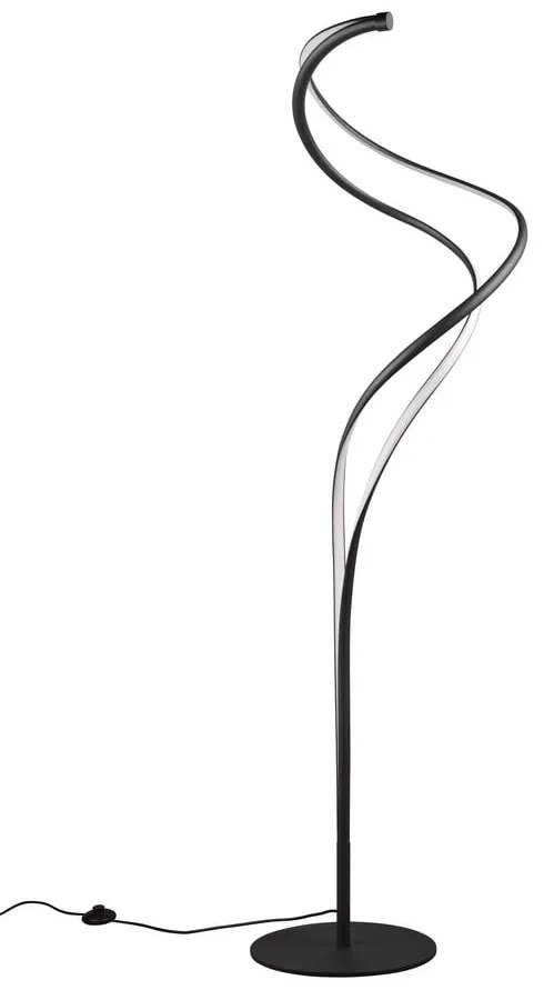 Fekete LED állólámpa fém búrával (magasság 160 cm) Nala – Trio Select