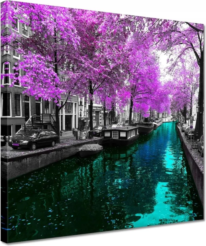 Vászonkép 30x30 Folyó Amszterdamban