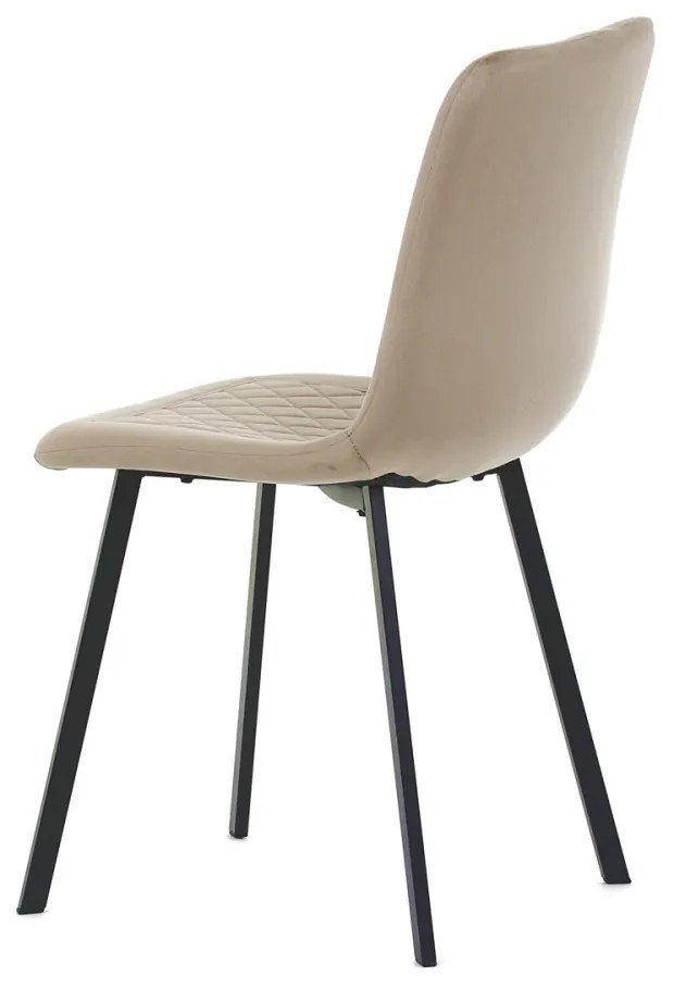 Scaun tapițat cu material din catifea de culoare cappuccino. DCL-973