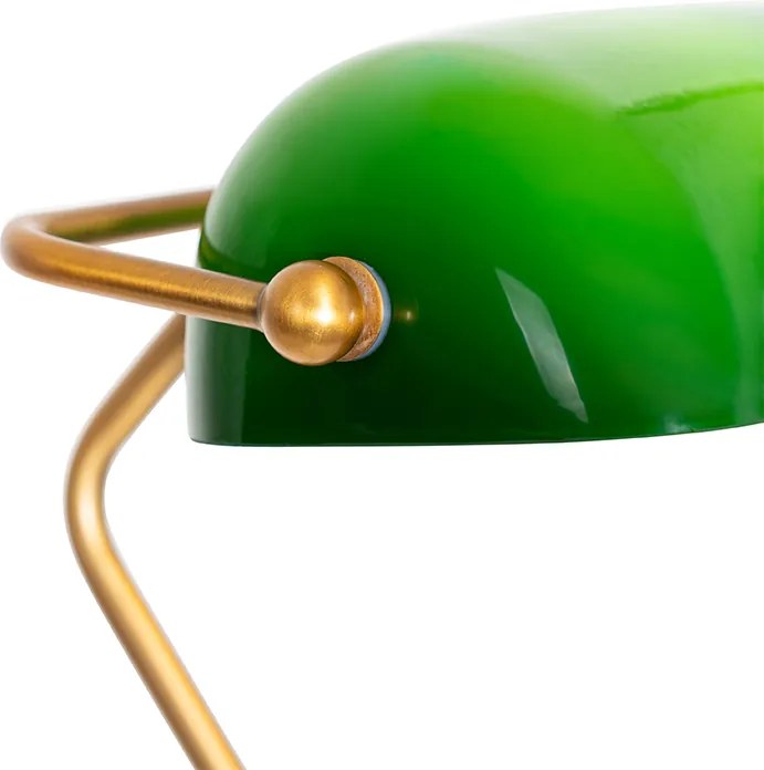 Okos Banker állólámpa bronzszínű, zöld üveggel, WiFi A60-nal