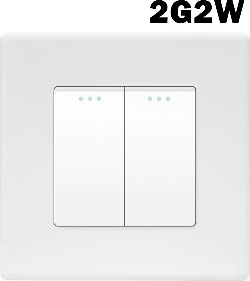 Villanykapcsoló 2G2W Mechanikus Lépcső Műanyag Keret Matt FI60 Fehér