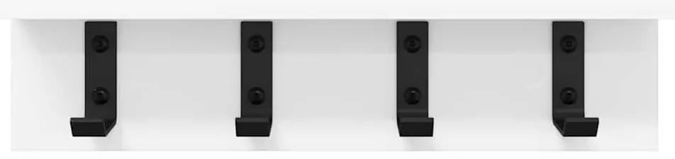 Fali Kabáthorog polcokkal Fehér 40 x 10.5 x 10.5 cm Faanyag