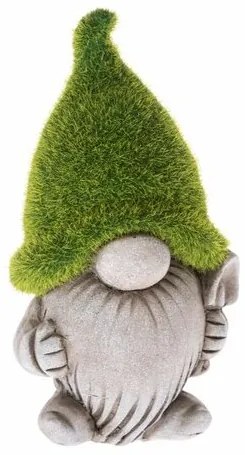 Kerti dekorációs gnóm lapáttal, kerámia , 10,5 x18,5 x 8,5 cm