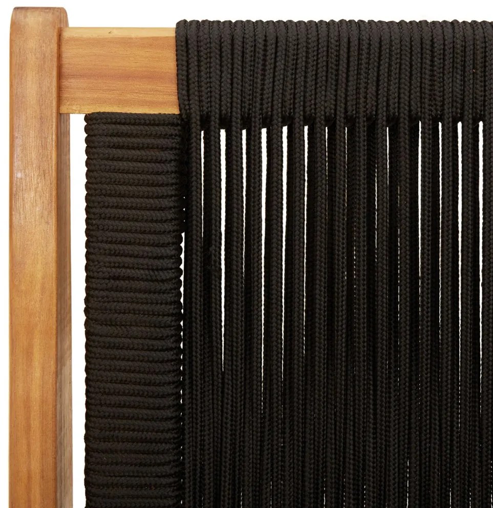 Kerti pad Fekete 76x122x73 cm Tömör akácfából