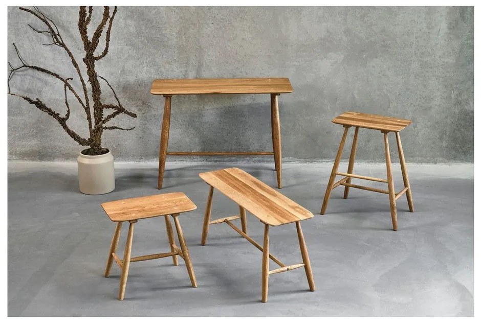 Tölgyfa étkezőasztal 44.5x100 cm Bodo – Villa Collection