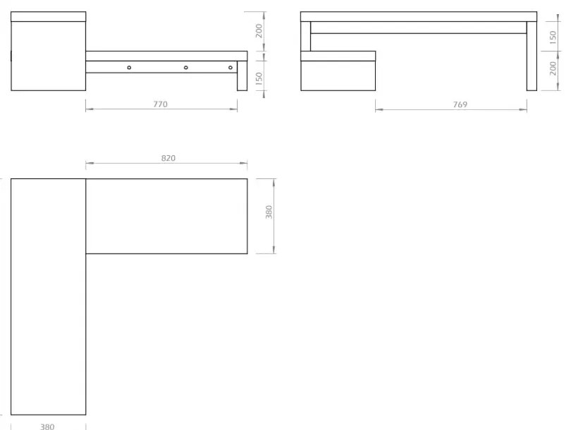 Cliff Walnut fehér variálható asztal - TemaHome