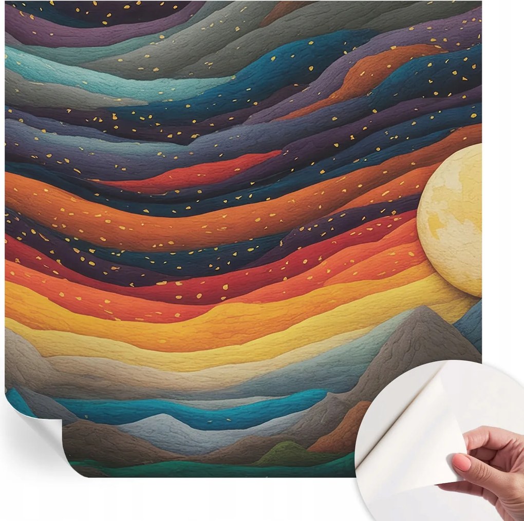 Öntapadós Dekoratív Fotótapéta Hálószobába Színes hegyek 250x250 cm