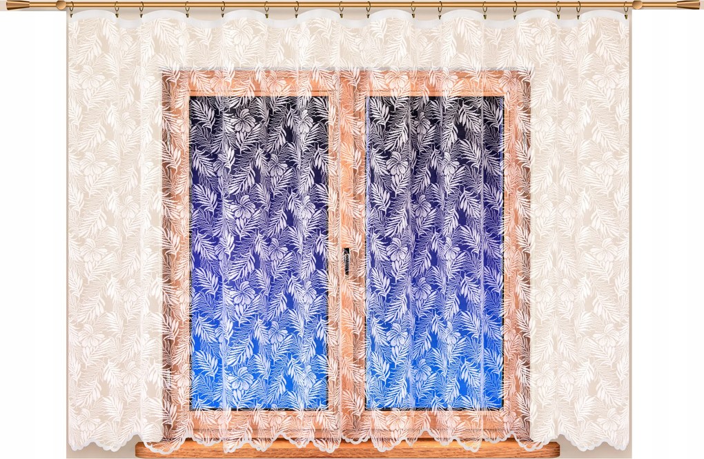 Mg Függöny 14660 Fehér erkély 140x245 kész szalag