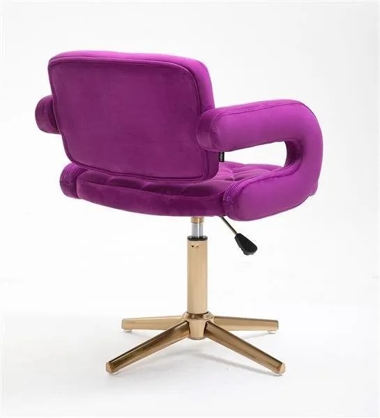 HR8403CROSS Fukszia modern velúr szék arany lábbal