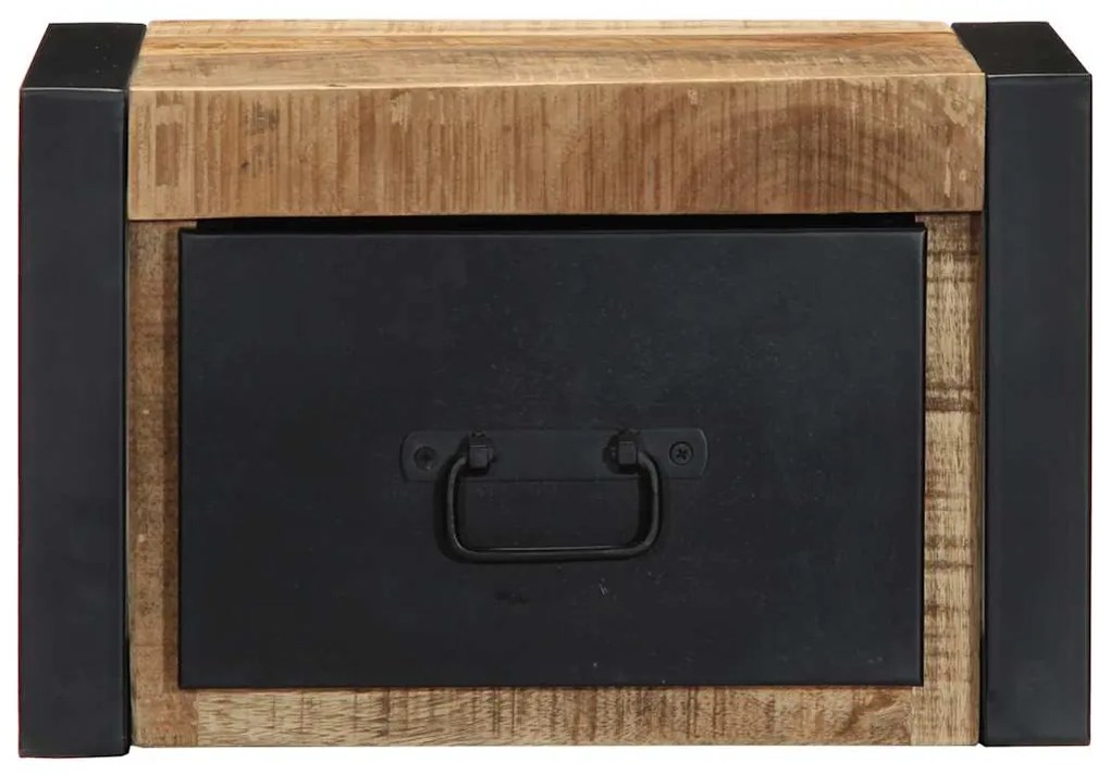 Éjjeli szekrények 2 db tömör nyersfa mangó 40x35x25 cm