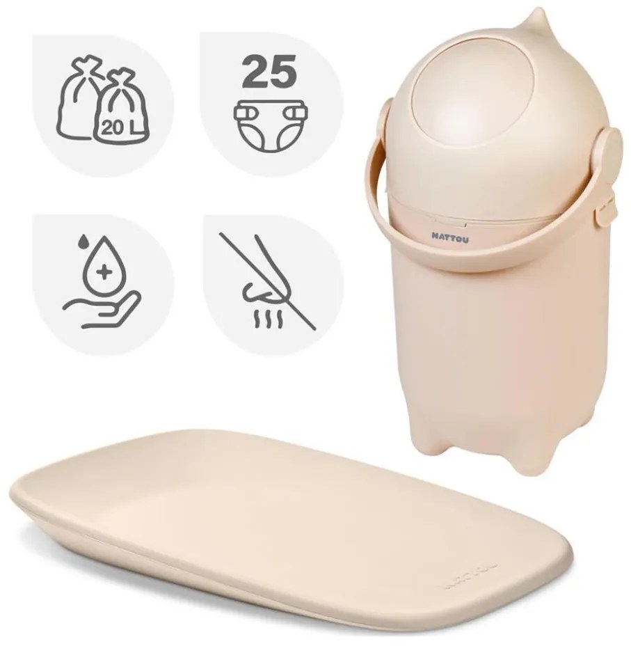 Nattou - Pelenkázó és pelenkázó alátét SOFTY 50x70 cm bézs