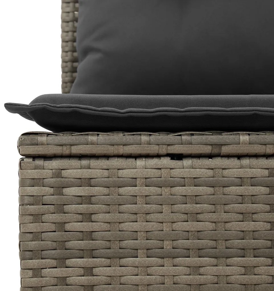 8 Darab Kert Sofa Szett Párnákkal Szürke Pólyás Rattan