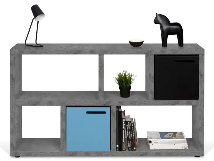 Szürke könyvespolc beton dekorral 150x83 cm Berlin – TemaHome