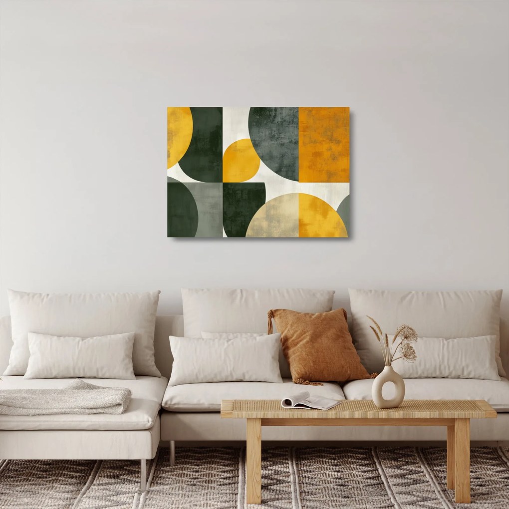 Üveg kép - Olívazöld absztrakció (70x50 cm)