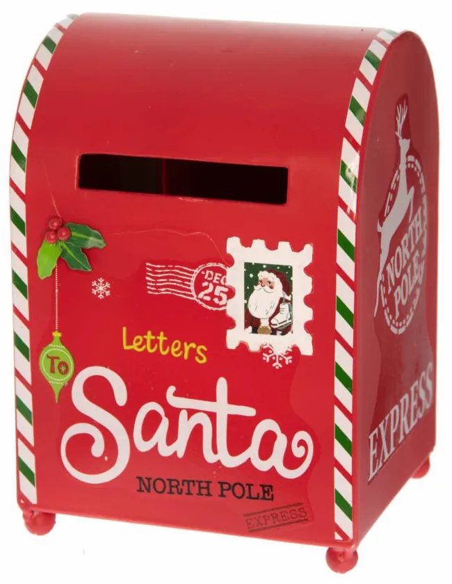 Postaláda fém 14x13x19cm piros