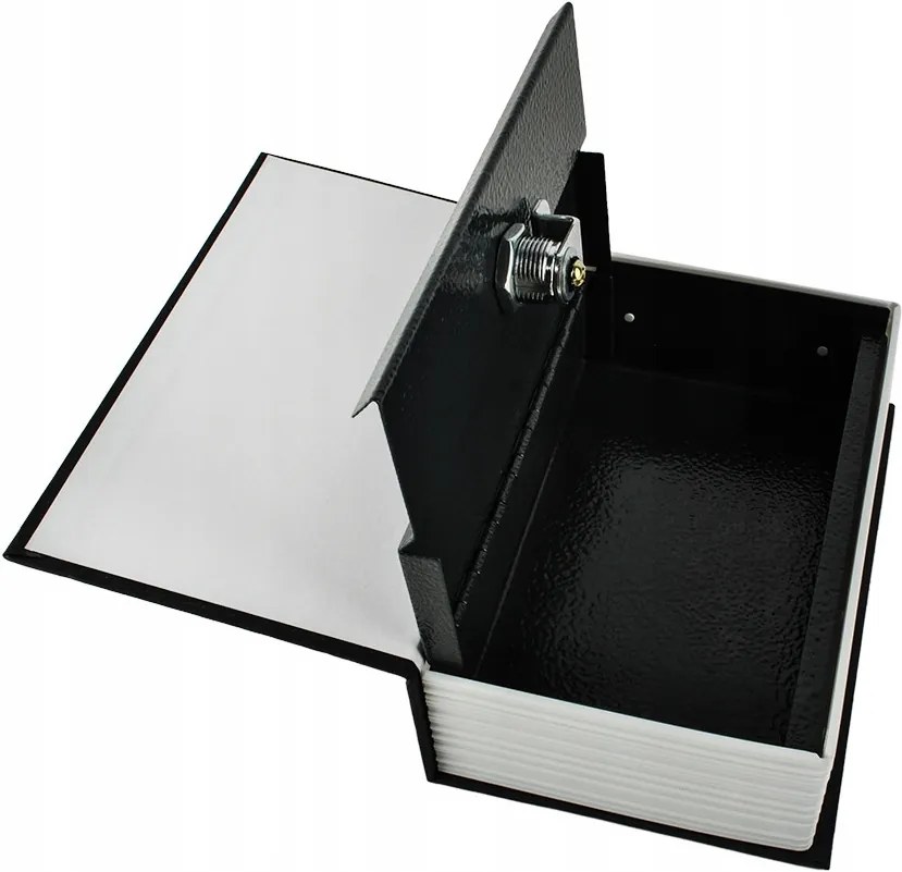 Könyv alakú biztonsági doboz, 18 x 11,5 x 5,6 cm, fekete