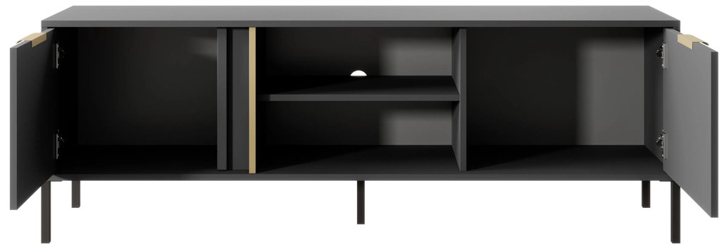 TV asztal/szekrény Lyran 2D (antracit + arany). 1071359