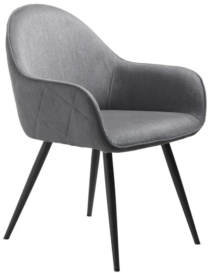 Szürke kárpitozott karfás étkezőfotel Minto – Unique Furniture