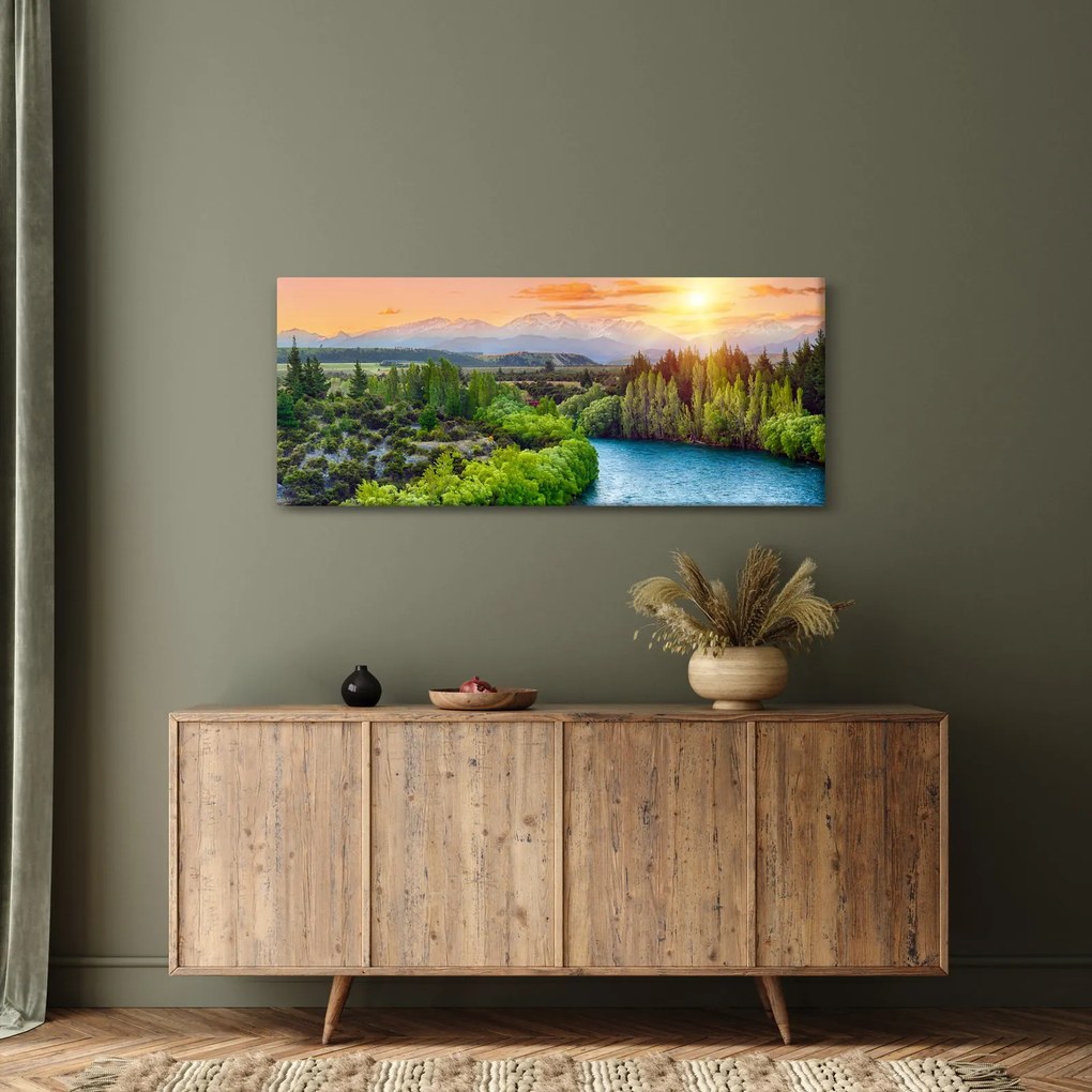 Kép - Erdei hegyvidéki táj (120x50 cm)