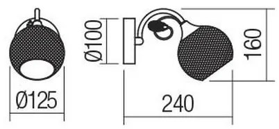 Redo 02-969 - Fali lámpa ASPERA 1xE14/28W/230V fekete