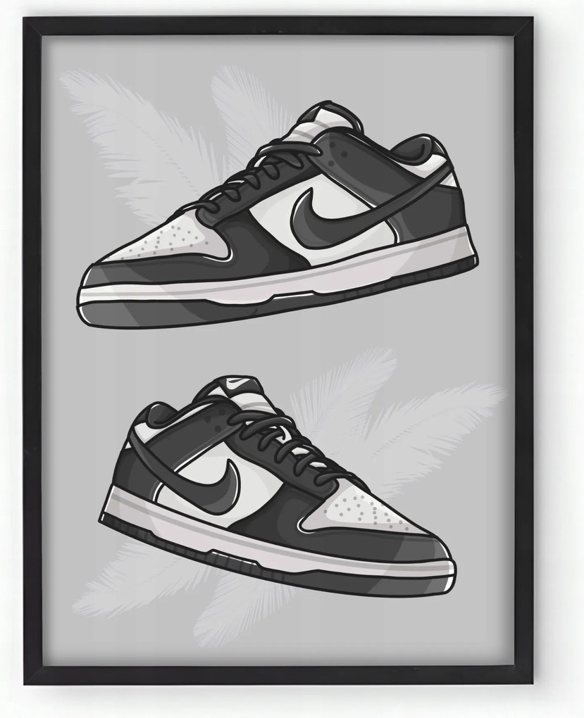 Nike Dunk Panda keretes poszter Streetwear sportcipő 30x40 Ajándék ötlet