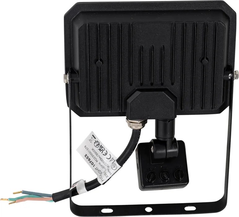 Fekete radiátor, LED 30W IP65 mozgásérzékelővel - Levana