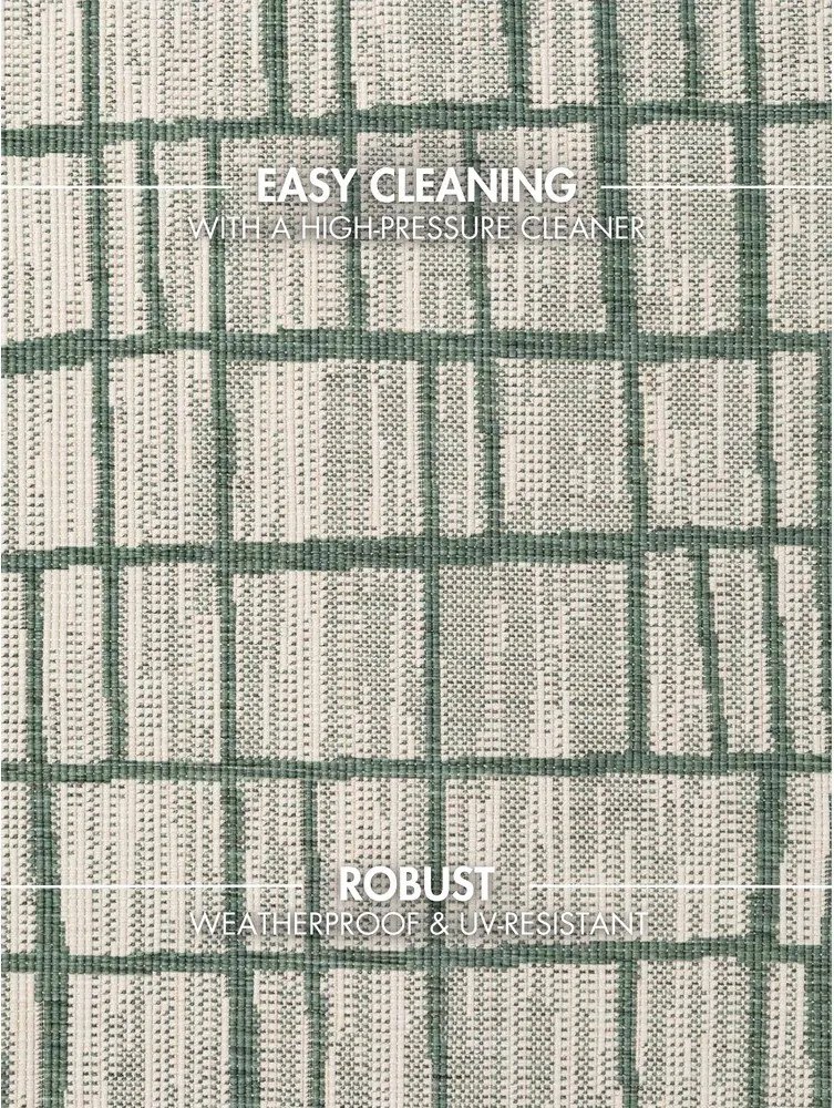 Zöld-krémszínű kerek kültéri-beltéri szőnyeg ø 200 cm Haringey Crouch – Ted Baker