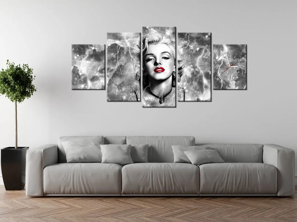 Gario Órás falikép Felvillanyozó Marilyn Monroe - 5 részes Méret: 150 x 70 cm