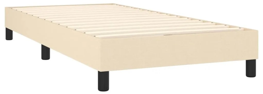 krémszínű szövet rugós és LED-es ágy matraccal 90x190 cm