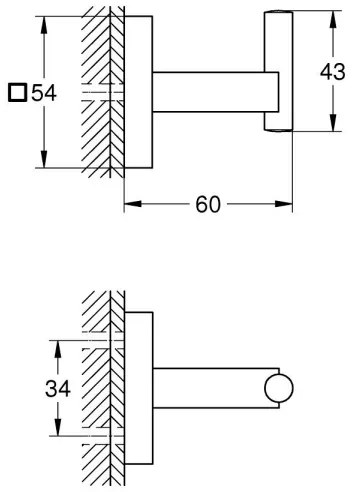 GROHE 409612430 - START CUBE akasztó 5,4 × 5,4 × 6 cm fekete