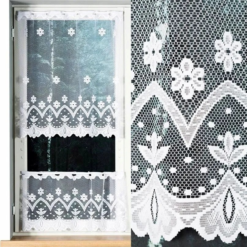 Jacquard függöny Florentyna 200x40cm egyenes virágmintás (kész) szegéllyel