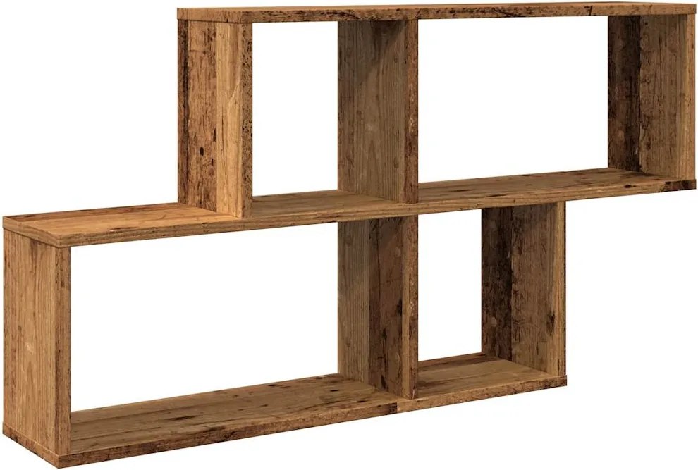 vidaXL antik fa színű szerelt fa fali polc 100 x 18 x 53 cm