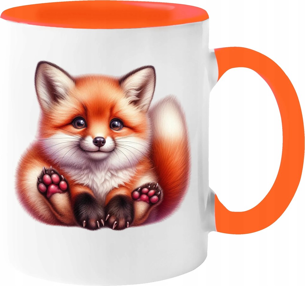 Gyönyörű Őszi Bögre 330ml Kávé Ajándék Őszi Róka Csomagolás