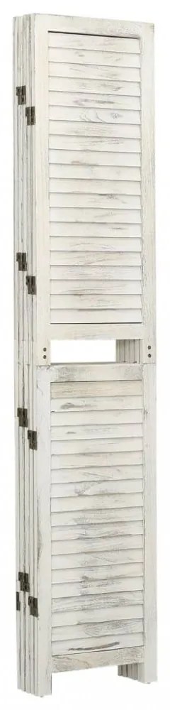 antik fehér 5 paneles tömör faparaván 178,5 x 166 cm