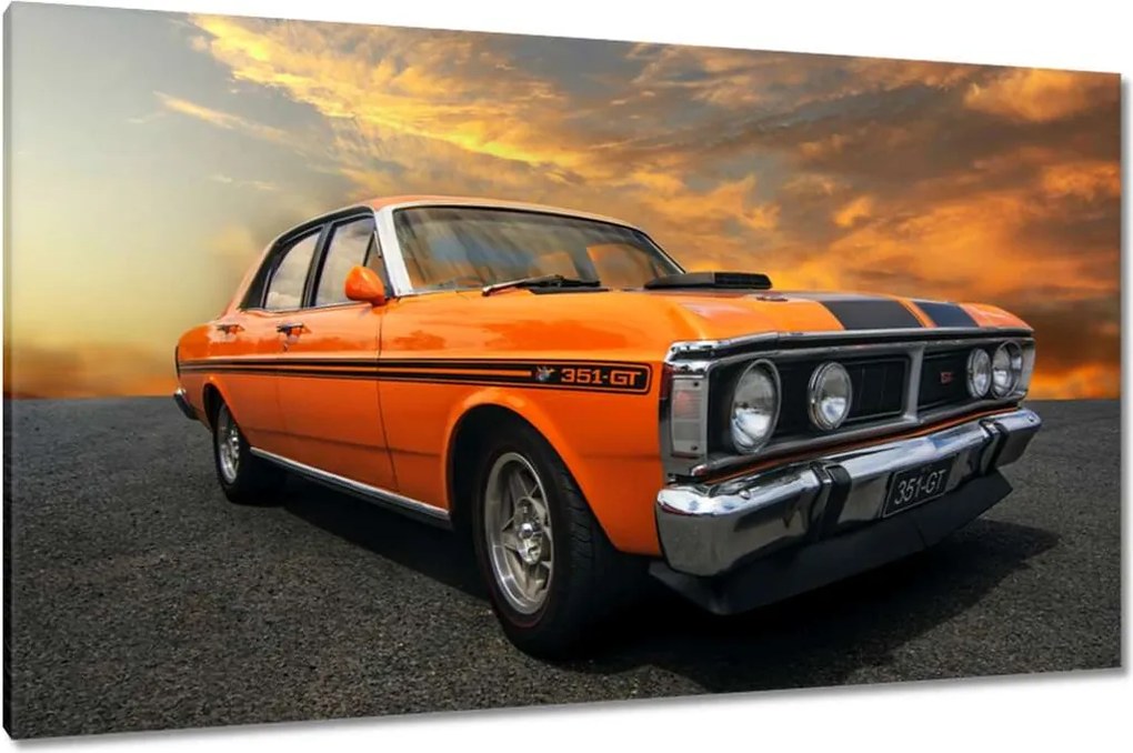 Vászonkép 120x70 Narancssárga Klasszikus Autó