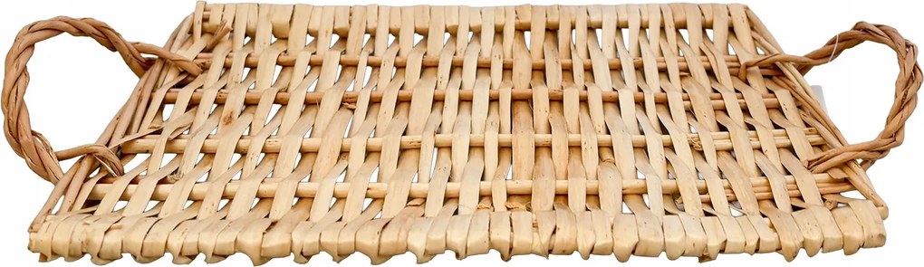 Boho Dekorációs Tálca rattan természetes tálalás kis dekoráció