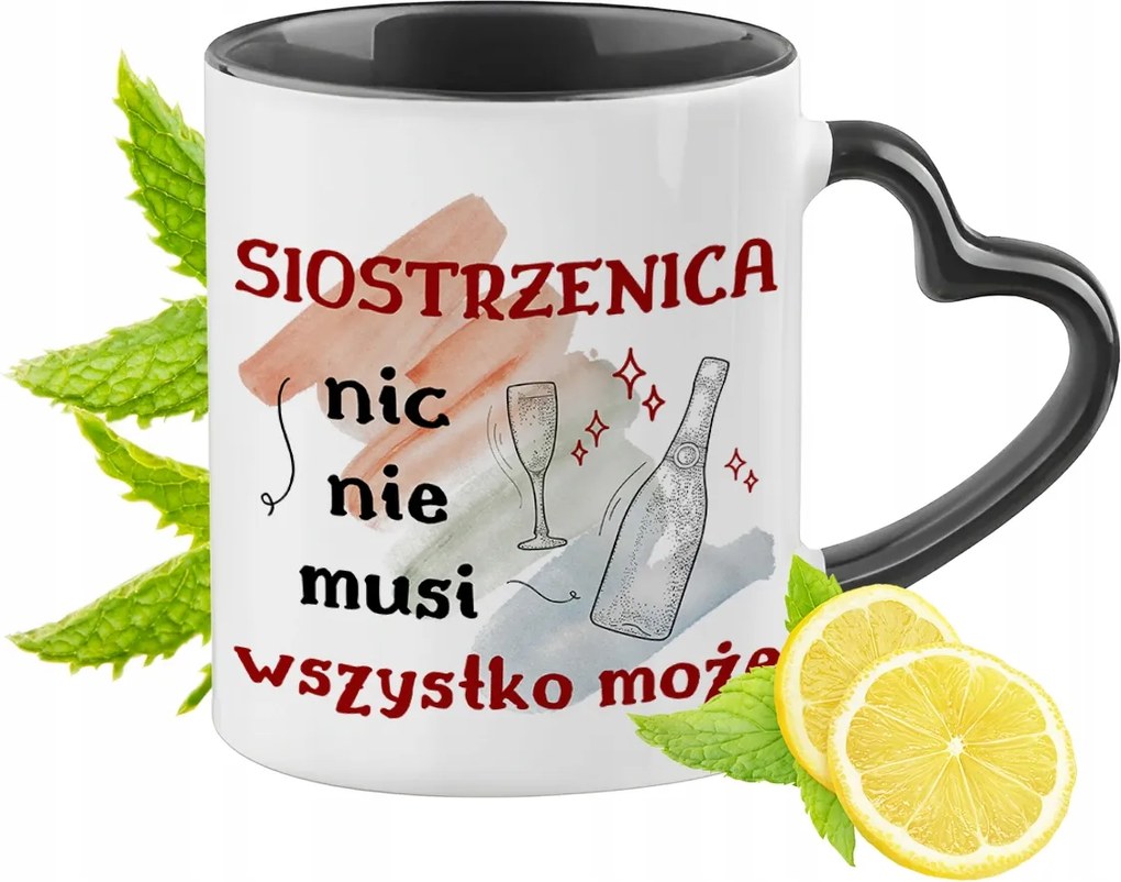 Unokahúgomnak Fekete Bögre Szív Alakú Füllel Ajándék