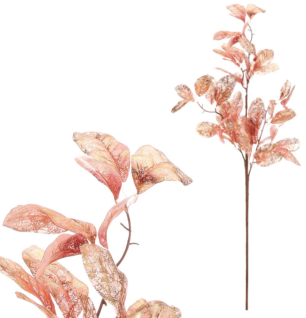 Karácsonyi ágak aranyozott levelekkel, 2 db,rózsaszín, 85 cm