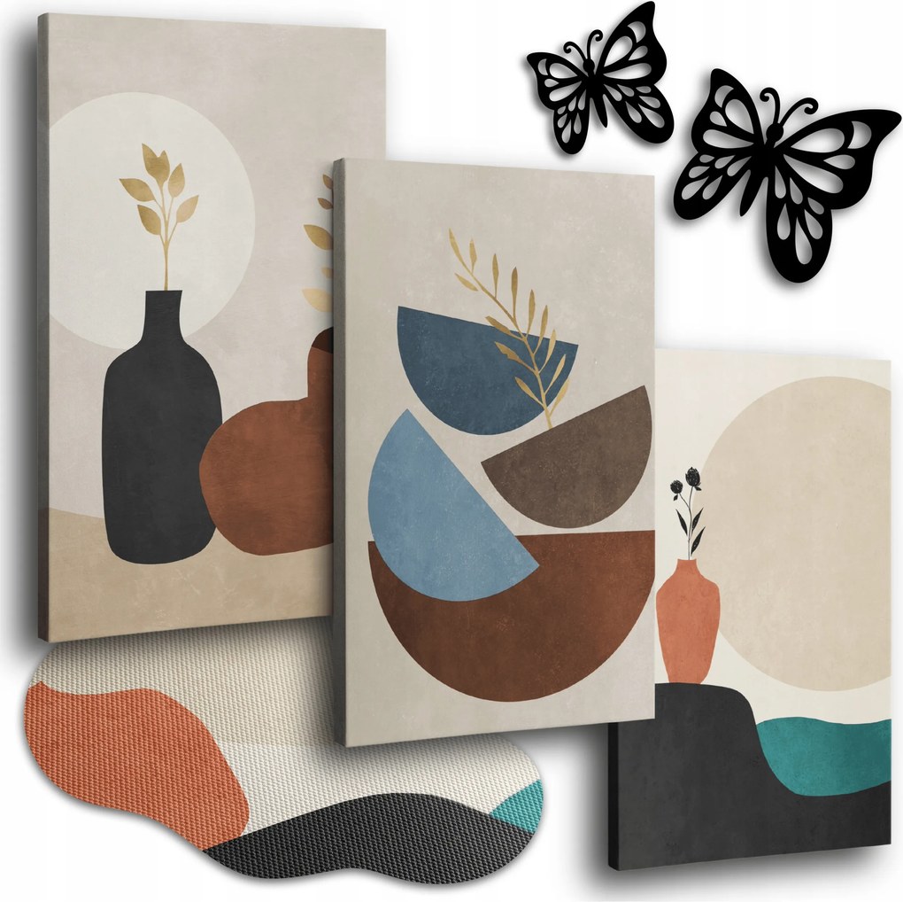 Vászonkép 150x70 cm Nappali Kép Pasztell Boho Geometrikus 3x