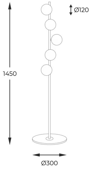 Zuma Line 5649 - Állólámpa ALI 5xG9/40W/230V